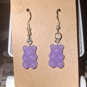 Purple Gummy Bear Earrings